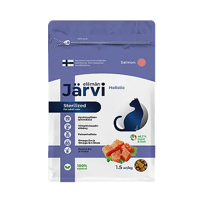 Сухой полнорационный корм для стерилизованных кошек и кастрированных котов (лосось)