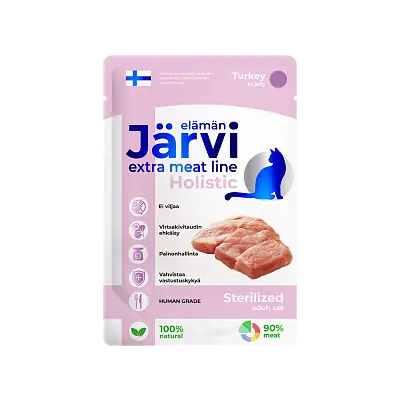 Пауч, кусочки в желе для стерилизованных кошек и кастрированных котов (индейка)