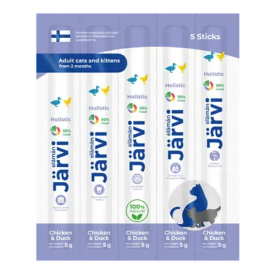 Мясные колбаски для кошек и котят (цыпленок и утка)