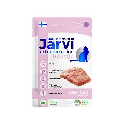 Пауч, кусочки в желе для стерилизованных кошек и кастрированных котов (индейка)