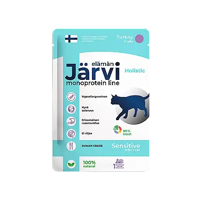 Монопротеиновый пауч,  кусочки в желе для кошек с чувствительным пищеварением (индейка)