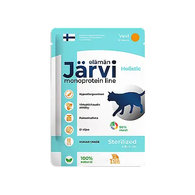 Монопротеиновый пауч, кусочки в соусе для стерилизованных кошек и кастрированных котов (телятина)