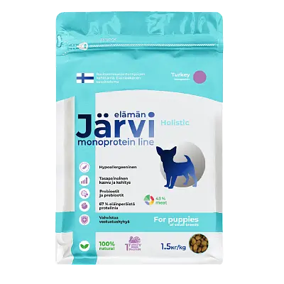 Сухой монопротеиновый полнорационный корм для щенков средних и крупных пород (индейка)