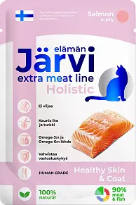 Пауч, кусочки в желе для здоровой кожи и шерсти (лосось)